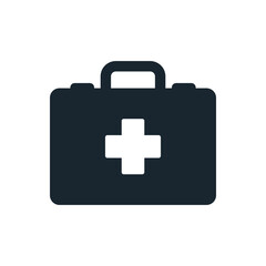 Black Flat Icon First Aid Medical Kit