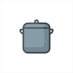 Gray cooking pot sits on white surface, ready for culinary use in a modern kitchen, showcasing simplicity and functionality.