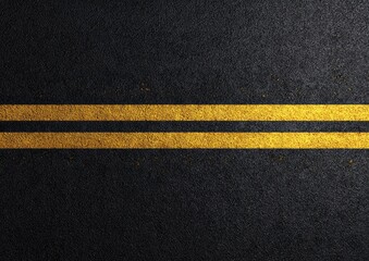 Fototapeta premium Texture of asphalt with two parallel yellow lines marking a division, a roadway symbol