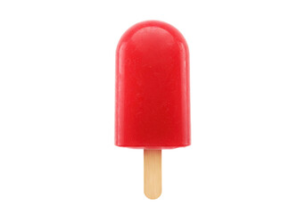Red popsicle isolated on transparent background, frozen treat for summer refreshment and sweet dessert