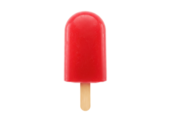 Red popsicle isolated on transparent background, frozen treat for summer refreshment and sweet dessert