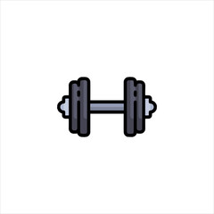 Dumbbell resting on white surface represents strength and fitness for exercise and muscle building, promoting healthy lifestyle and physical activity.