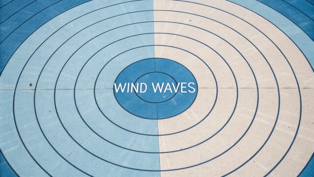 Abstract graphic showing concentric circles radiating like wind waves