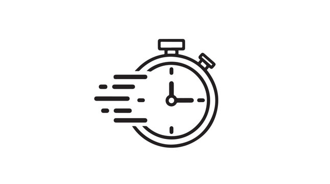 Speedy stopwatch icon symbol for fast time completion and quick delivery concepts vector