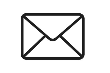 Envelope icon in a simple linear style. Vector symbol for contact, mail, and communication. Metaphor for message, notification, or email. Clean, minimal outline graphic.