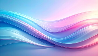 Fototapeta premium Abstract Wave of Colors A Serene Blend of Blue, Pink, and White Fluid Lines