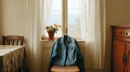 Cozy Vintage Room with Denim Jacket