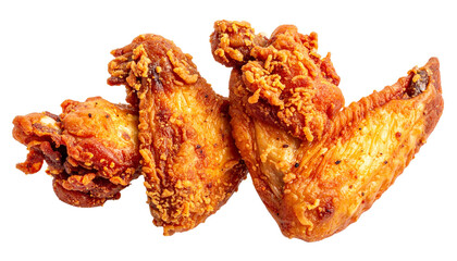 grilled chicken wings isolated on white background 