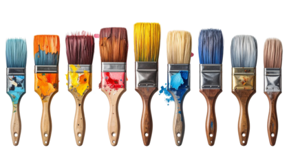 paint brushes isolated on white background