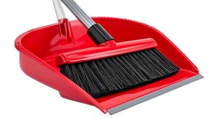 brush and helper for cleaning isolated on transparent background 