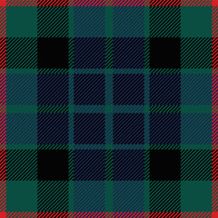 Gunn tartan plaid. Scottish pattern fabric swatch close-up. 