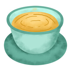 cup of tea in watercolor style