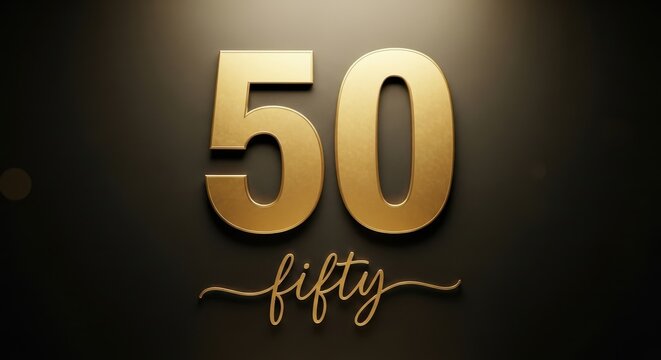 Fifty years of celebration a milestone anniversary with golden numbers and elegant script