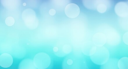 Soft Bokeh Lights Background with Gentle Aqua and Blue Hues for Calmness and Serenity