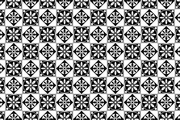 Abstract Black and White Seamless Square Pattern Background