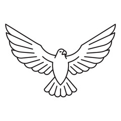 Simple line drawing of a flying eagle for a coloring page, a symbol of freedom and strength