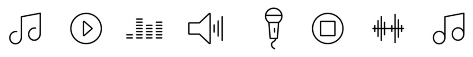 Music stroke icons set.eps
