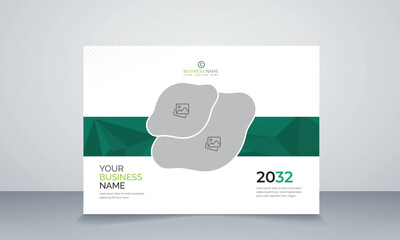 Naklejka premium Print advertising ready template a4 size design for company marketing presentation layout and cover 