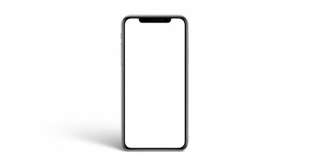 Modern Smartphone with Blank Screen on White Background for Technology and Mobile Device Marketing