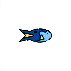 Blue fish swimming gracefully in the ocean depths, showcasing vibrant colors and playful movements, creating a sense of wonder and tranquility.