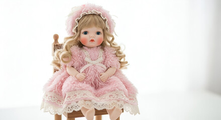 Fototapeta premium doll in a pink dress