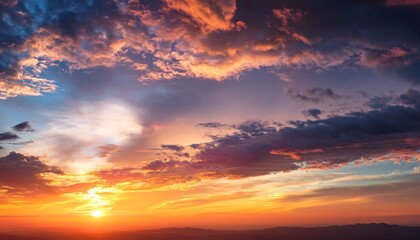 Beautiful Dramatic Scenic Sunset Sky Background