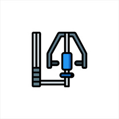 Exercise machine stands ready in empty gym, awaiting use for strength training and fitness, promoting healthy lifestyle.