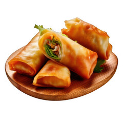 Tasty Spring rolls on transparent or white background, png (2