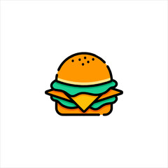 Delicious burger with cheese and lettuce sits on a white surface, tempting viewers with its vibrant colors and fresh ingredients, creating a mouthwatering experience.