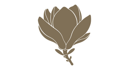 Brown floral drawing showing petals on a stem