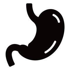 black and white silhouette of a Stomach vector on a white background