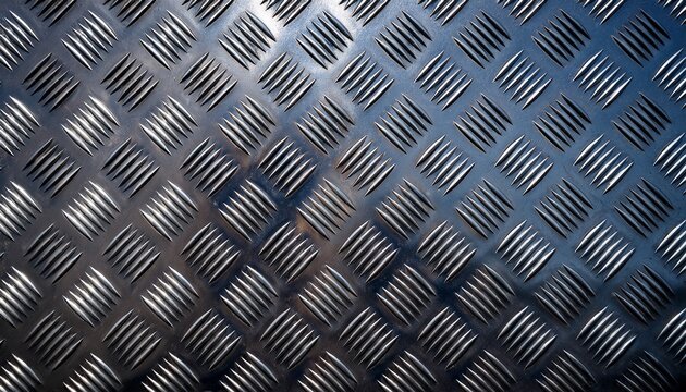 industrial steel plate texture with diamond pattern showing wear and imperfections creating a durable and textured surface