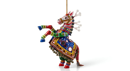 christmas toy horse on white background