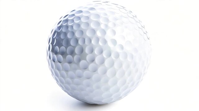A close-up shot of a golf ball on a white surface, great for use in sports or leisure contexts