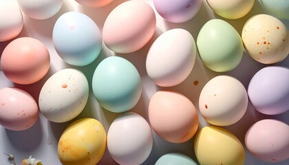 Easter composition made with colorful eggs. Creative holiday concept
