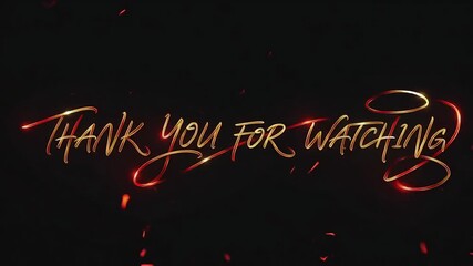 Dynamic Fiery Thank You Message Animation with Glowing Embers and Warm Light.