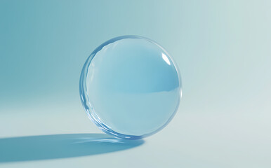 Transparent Sphere on Light Blue Background