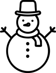 snowman vector icon isolated on white background