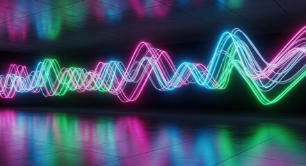 Abstract Dynamic Digital Waveform Animation of Sound and Light Show