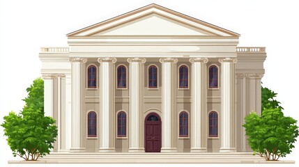 Classical Greek temple ancient Roman architecture marble columns historical cultural heritage monument neoclassical building design
