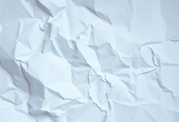 Obraz premium Close-up of a crumpled sheet of white paper, texture and creases visible, aged, design