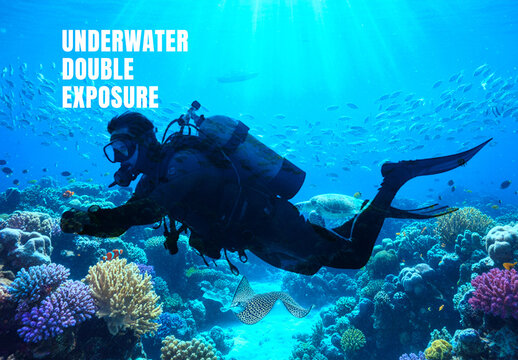 Underwater Double Exposure Photo Effect