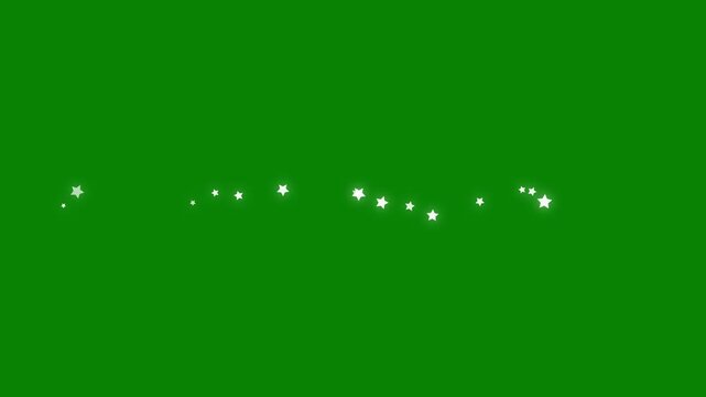 Glowing glitter burst sparkle effect overlay with luxury white glitter sparkles trail, magical pixie dust path and shining Christmas stars isolated on green screen festive background. 4K