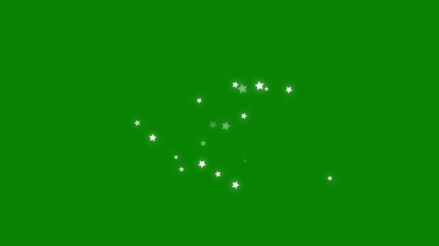 Star glittering dust trail sparkling particles flying across green screen background, shining magic light, fairy pixie dust path for awards festive logo reveal. 4K