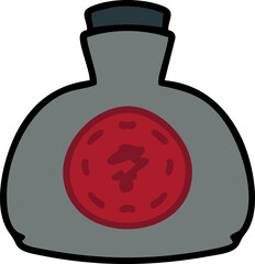 traditional clay bottle of japanese sake