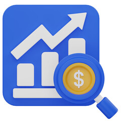 Financial Analysis Growth Chart 3d icon