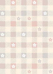 Floral  plaid seamless pattern in pastel colors