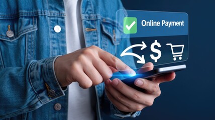Effortless mobile payments using smartphone for secure online shopping transactions with digital technology