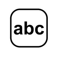 Simple Black and White Rounded Square ABC Icon for Education Design