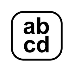 Simple Outline Square Rounded Corner Alphabet Initial Abcd Icon